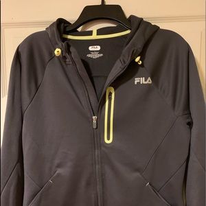 Mens Fila Sport Gray Track Jacket Large
